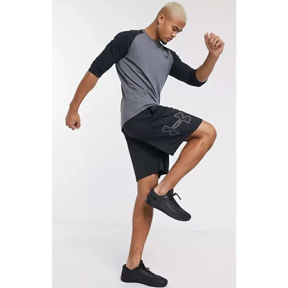 Under Armour Men’s Black Training Tech Graphic Logo Athletic Shorts Small